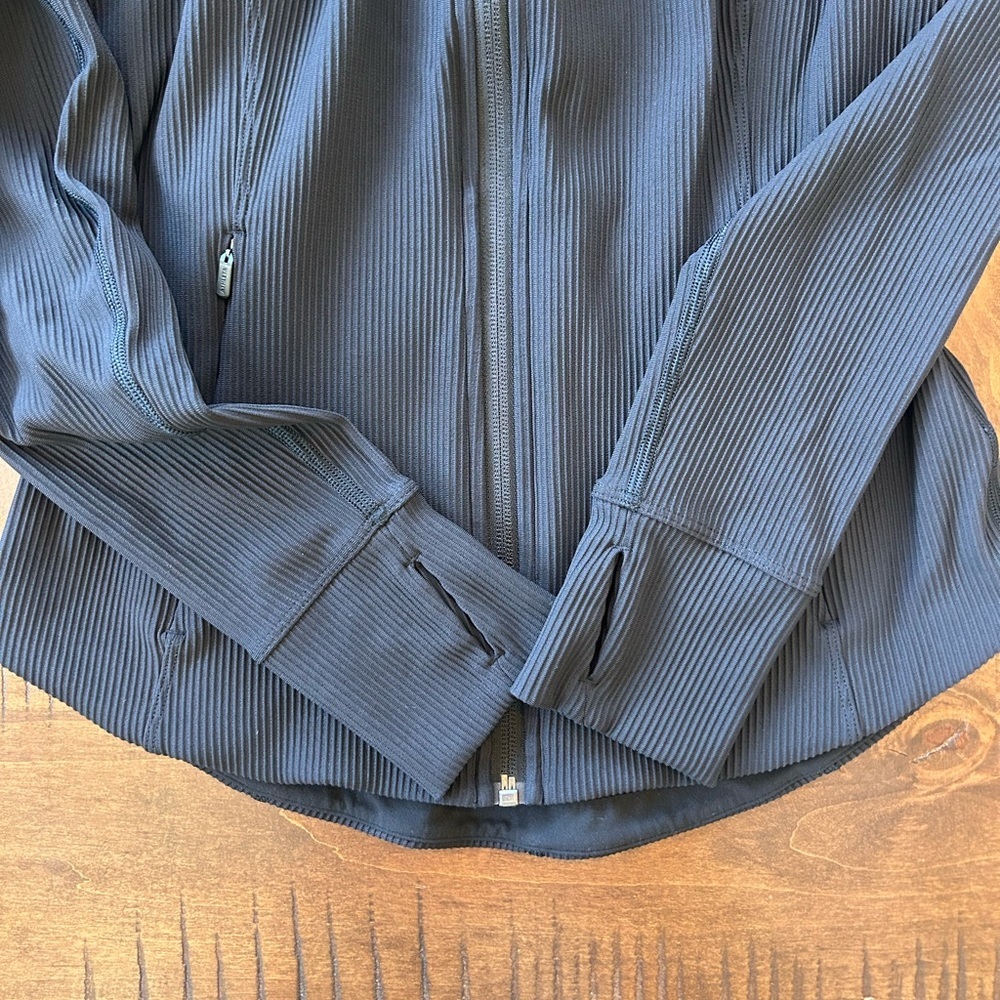 Athleta Salutation Ribbed Jacket Black Small/Petite - Picture 6 of 9